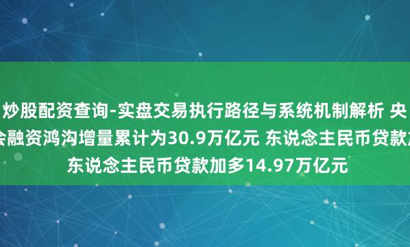 炒股配资查询-实盘交易执行路径与系统机制解析 央行：前十个月社会融资鸿沟增量累计为30.9万亿元 东说念主民币贷款加多14.97万亿元