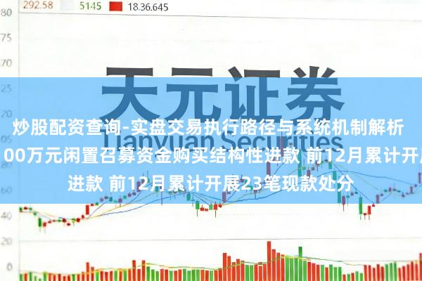 炒股配资查询-实盘交易执行路径与系统机制解析 苏大维格使用5100万元闲置召募资金购买结构性进款 前12月累计开展23笔现款处分