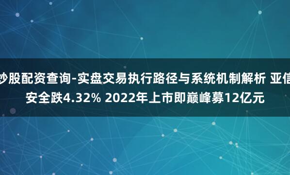 炒股配资查询-实盘交易执行路径与系统机制解析 亚信安全跌4.32% 2022年上市即巅峰募12亿元