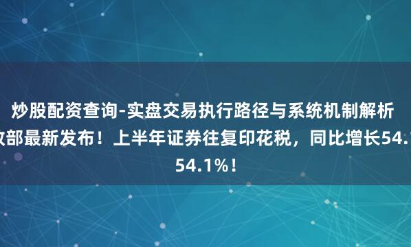 炒股配资查询-实盘交易执行路径与系统机制解析 财政部最新发布!上半年证券往复印花税,同比增长54.1%!
